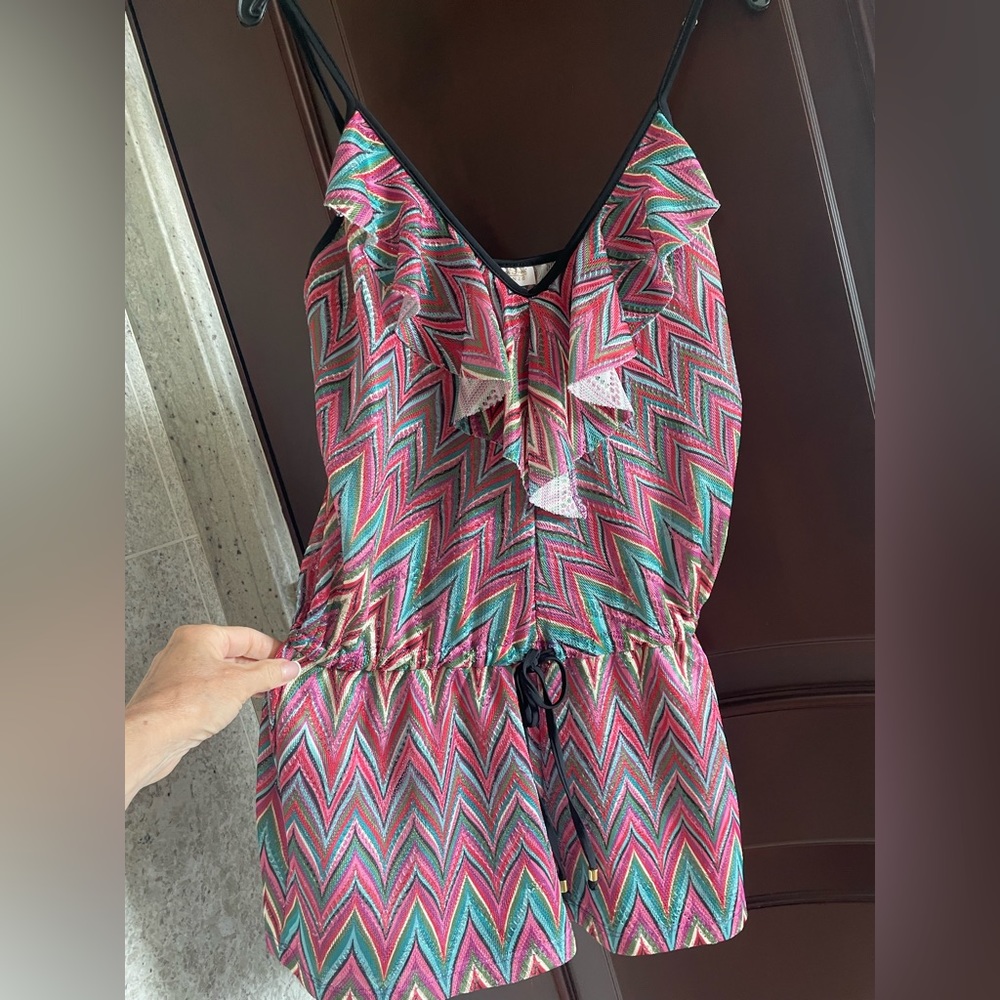 Beach Bunny pink Pucci Print Romper Small